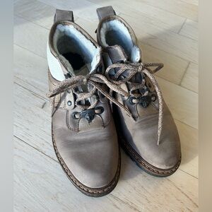 MARZETTI Women’s Shearling Lined Cream/Tan Leather Booties Size EU 39 (US 8.5)